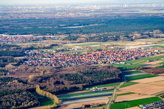 Luftbild von Ortsansicht von Süden in Harthausen im Bundesland Rheinland-Pfalz, Deutschland
