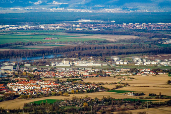 Luftbild von Flugplatz Speyer von Westen im Bundesland Rheinland-Pfalz, Deutschland