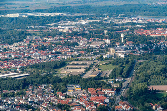 Luftbild von Wasserturm in Germersheim im Bundesland Rheinland-Pfalz, Deutschland