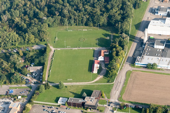 Drusenheim im Bundesland Bas-Rhin, Frankreich aus der Vogelperspektive
