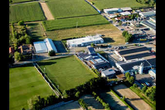 Drohnenbild von Billigheim-Ingenheim im Bundesland Rheinland-Pfalz, Deutschland