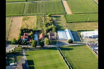 Drohnenaufname von Ortsteil Billigheim in Billigheim-Ingenheim im Bundesland Rheinland-Pfalz, Deutschland