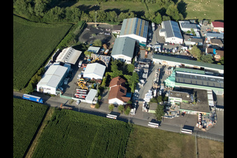 Billigheim-Ingenheim im Bundesland Rheinland-Pfalz, Deutschland von der Drohne aus gesehen