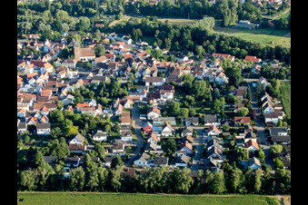 Ortsteil Billigheim in Billigheim-Ingenheim im Bundesland Rheinland-Pfalz, Deutschland von oben gesehen