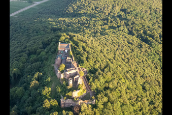 Burgruine Madenburg aus Westen in Eschbach im Bundesland Rheinland-Pfalz, Deutschland