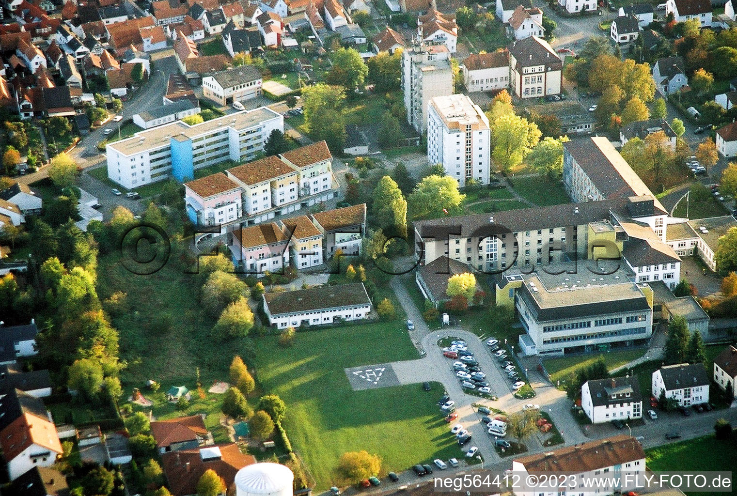 Kandel Krankenhaus im Bundesland Rheinland-Pfalz, Deutschland von oben