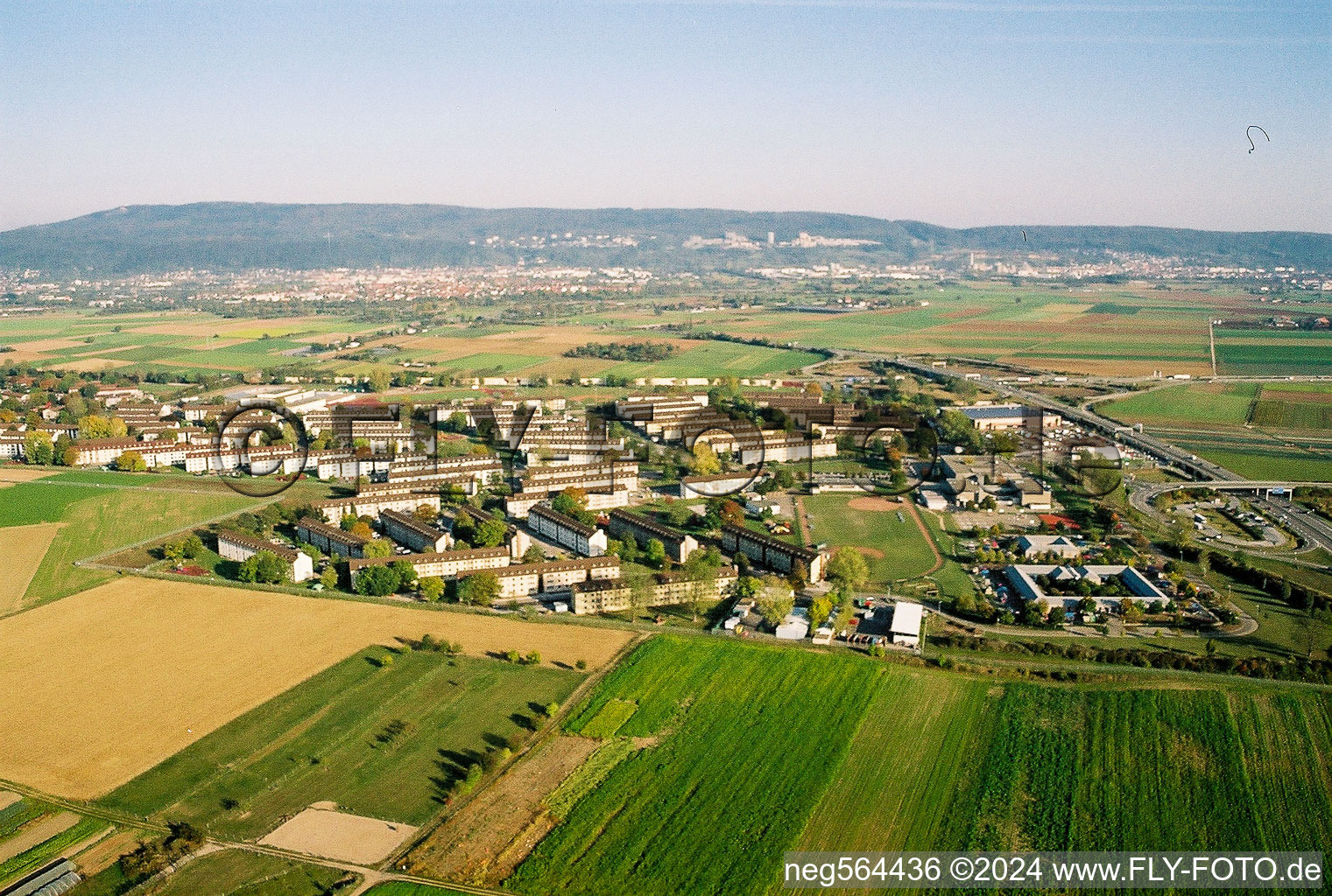 Ortsteil Patrick Henry Village in Heidelberg im Bundesland Baden-Württemberg, Deutschland aus der Luft