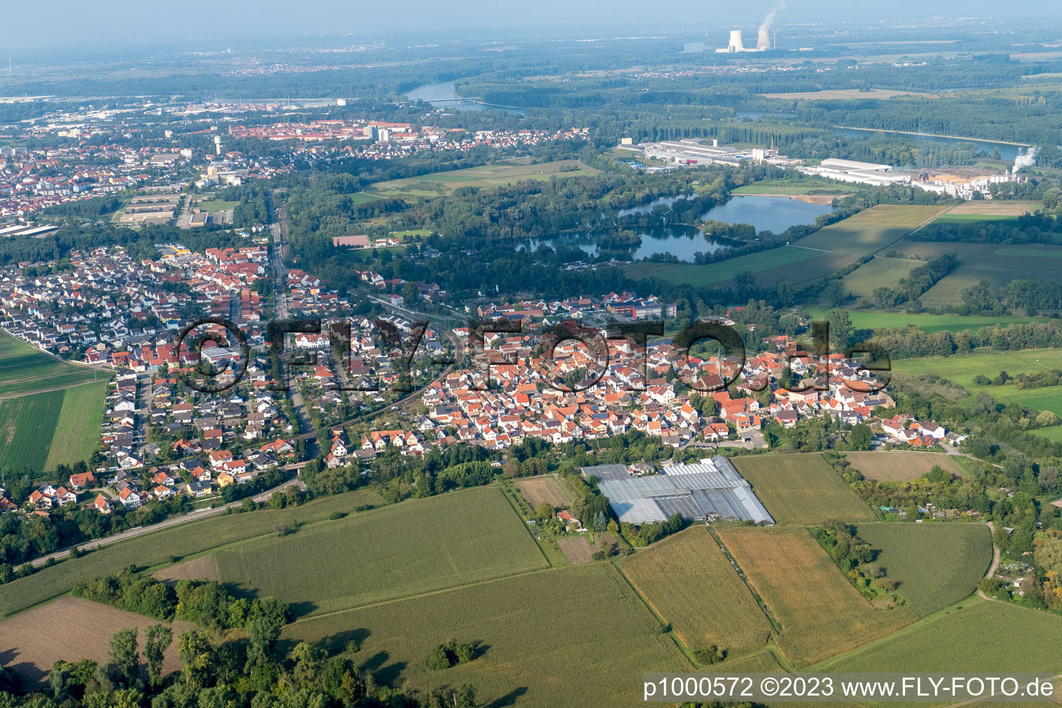 Germersheim im Bundesland Rheinland-Pfalz, Deutschland von oben gesehen