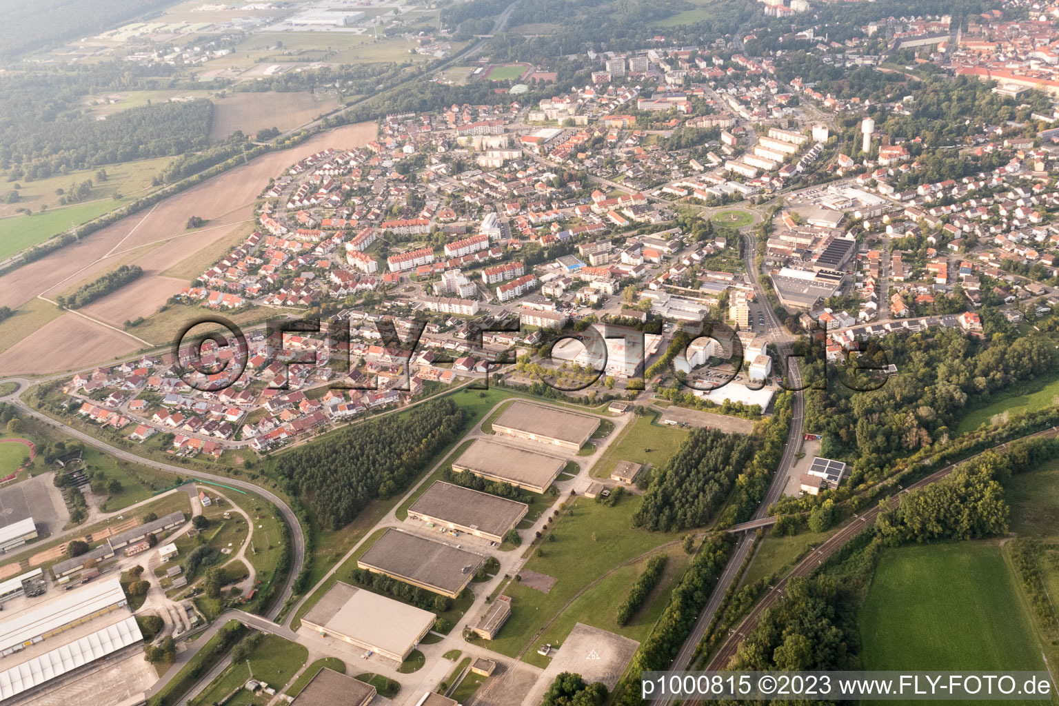 Germersheim im Bundesland Rheinland-Pfalz, Deutschland aus der Vogelperspektive