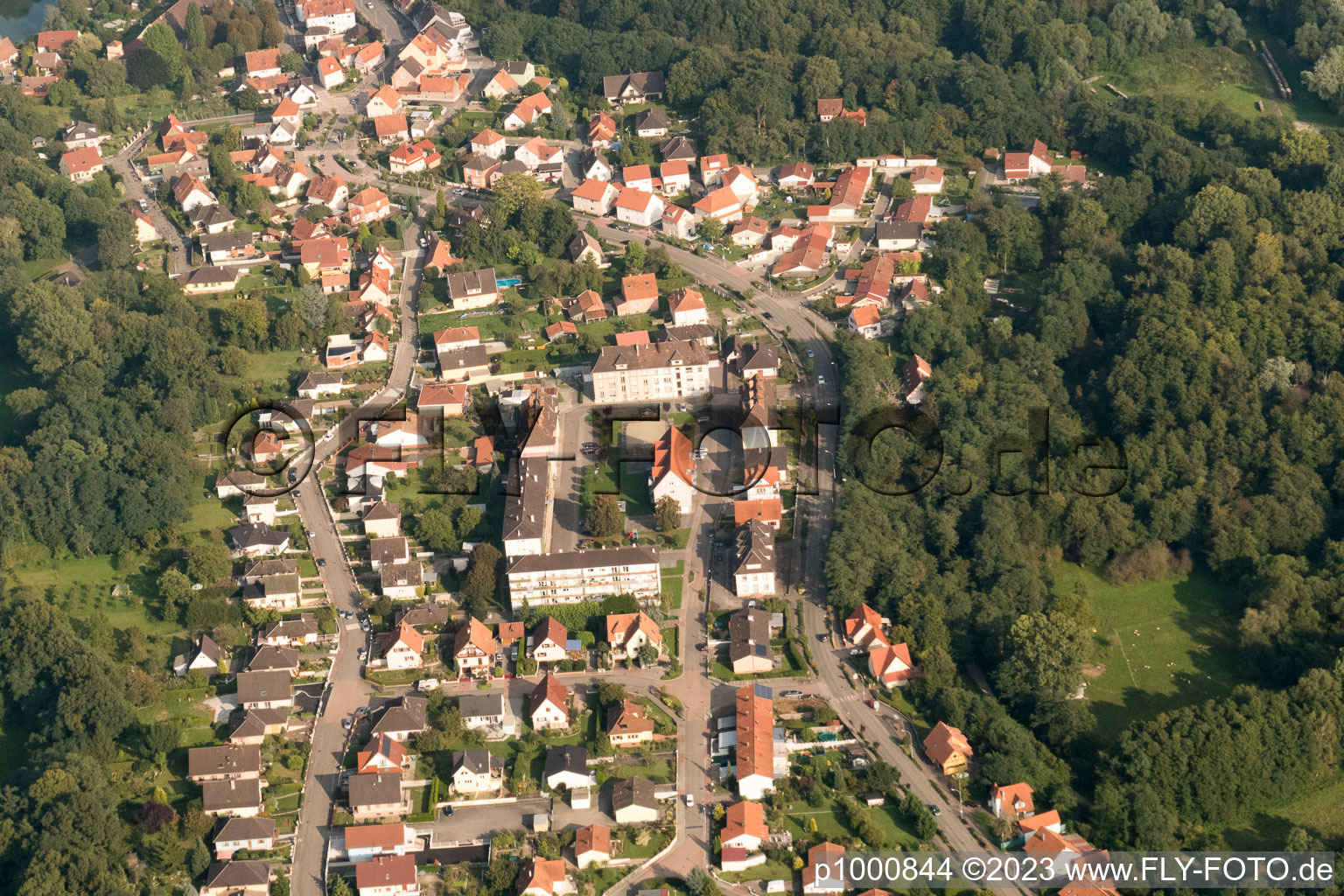 Lauterbourg im Bundesland Bas-Rhin, Frankreich aus der Luft betrachtet