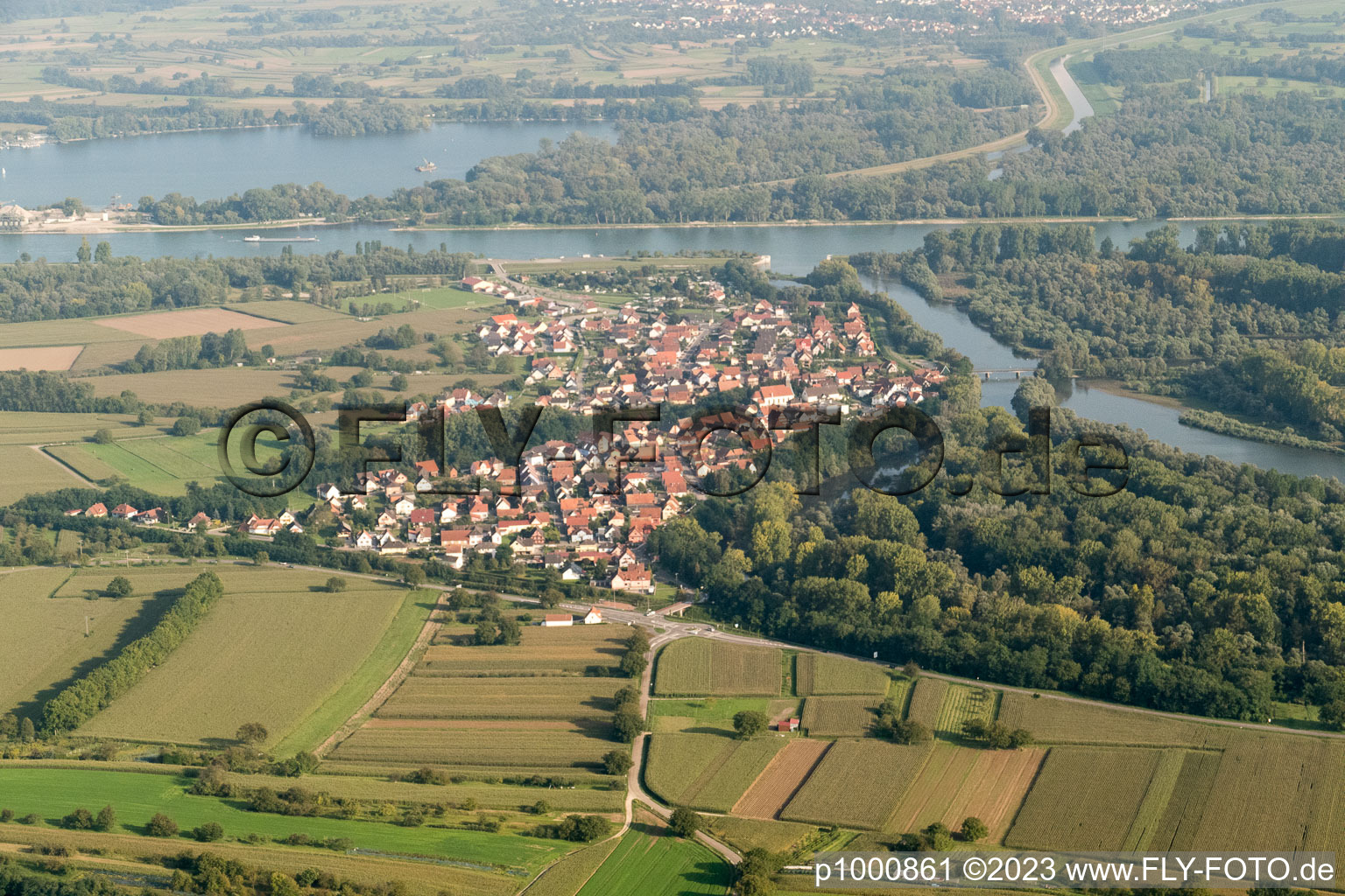 Munchhausen im Bundesland Bas-Rhin, Frankreich von oben gesehen