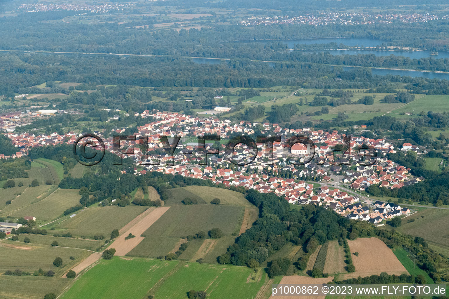 Mothern im Bundesland Bas-Rhin, Frankreich aus der Luft betrachtet