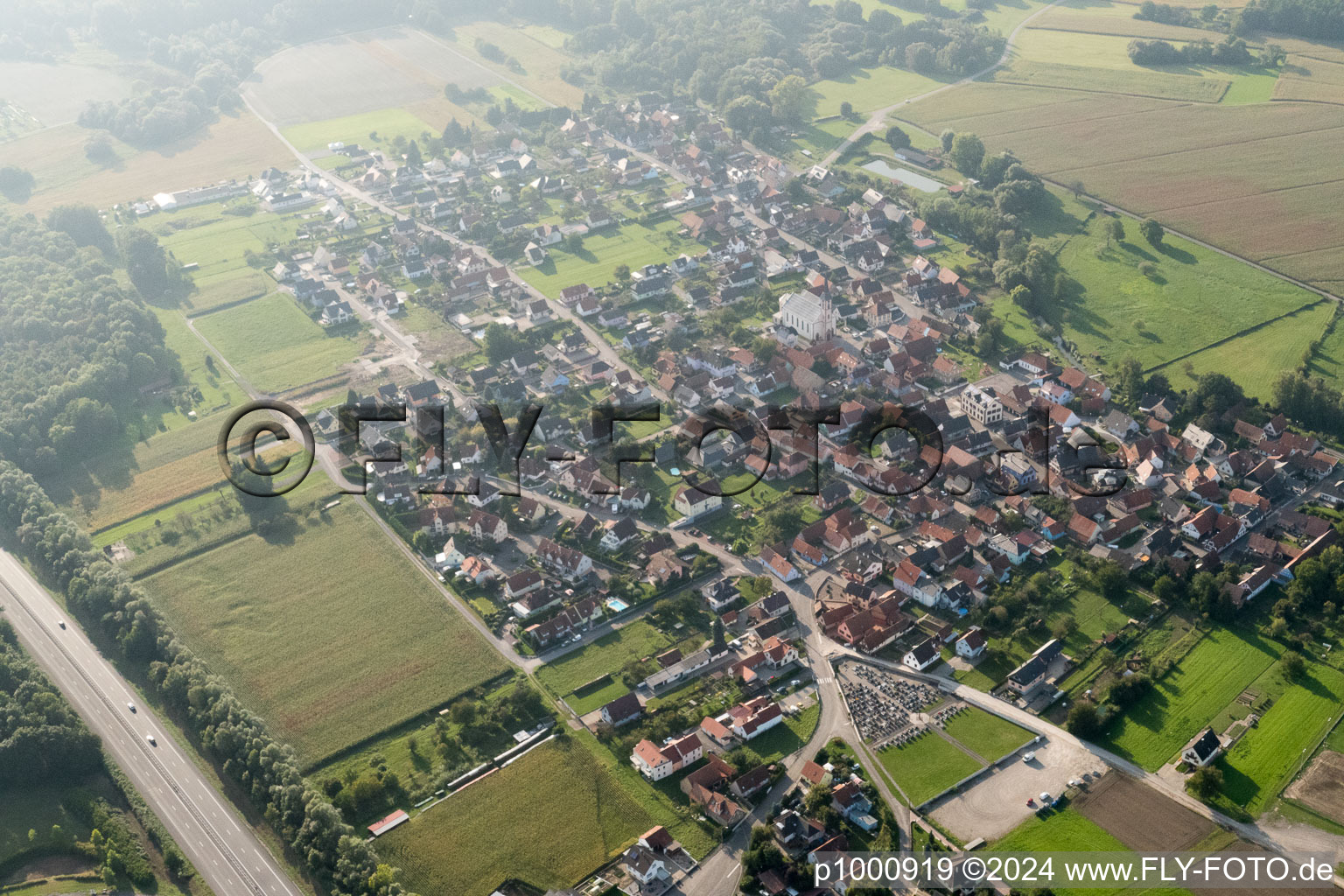 Leutenheim im Bundesland Bas-Rhin, Frankreich aus der Luft