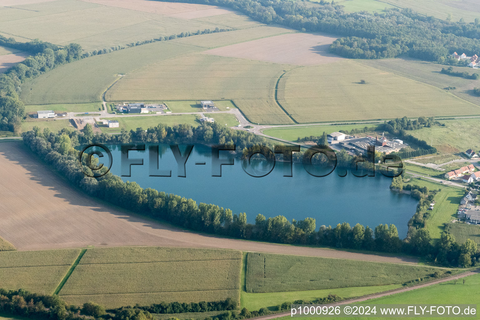 Rountzenheim im Bundesland Bas-Rhin, Frankreich von der Drohne aus gesehen