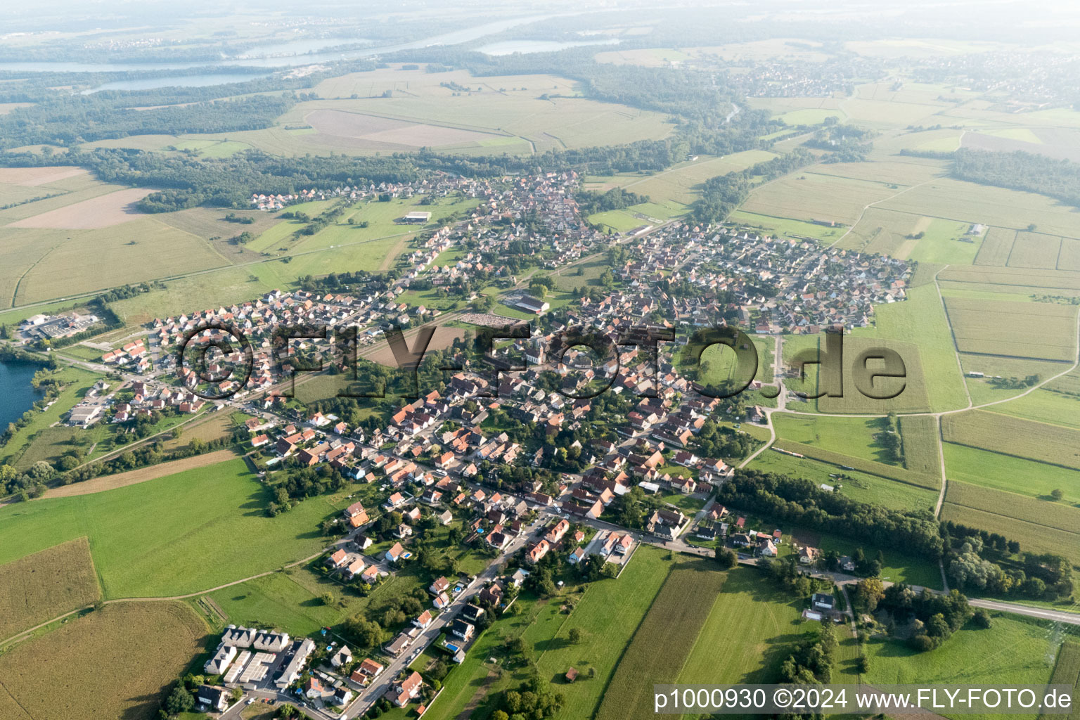 Luftbild von Rountzenheim im Bundesland Bas-Rhin, Frankreich