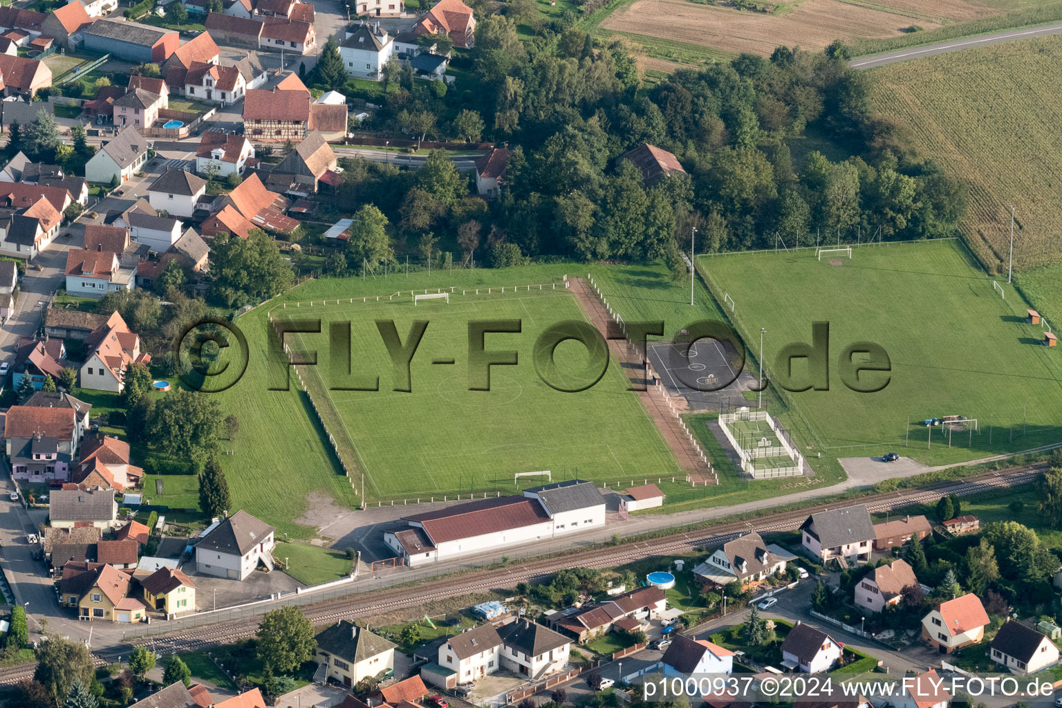 Rountzenheim im Bundesland Bas-Rhin, Frankreich aus der Luft