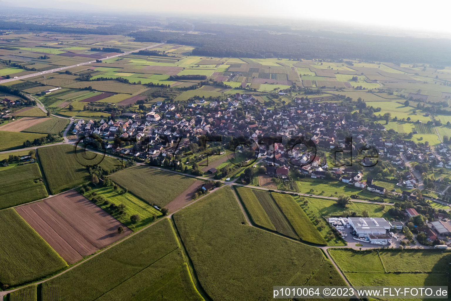 Ortsteil Wagshurst in Achern im Bundesland Baden-Württemberg, Deutschland aus der Luft