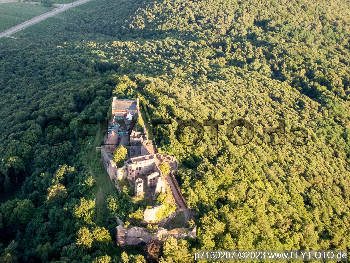 Drohnenbild von Eschbach, Madenburg im Bundesland Rheinland-Pfalz, Deutschland