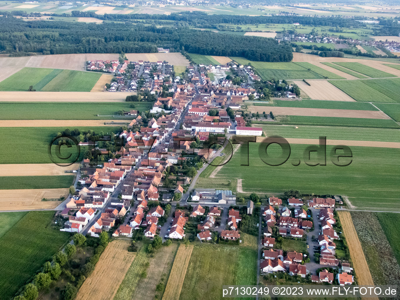 Luftbild von Ortsteil Hayna in Herxheim bei Landau/Pfalz im Bundesland Rheinland-Pfalz, Deutschland