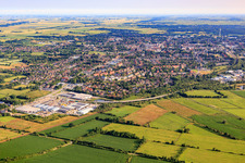 Stadtansicht aus Süden in Heide im Bundesland Schleswig-Holstein, Deutschland
