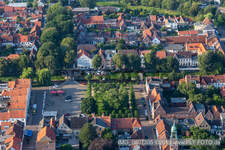 Marktplatz in Friedrichstadt im Bundesland Schleswig-Holstein, Deutschland