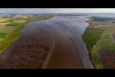 Naturschutzgebiet Grüne Insel im Eiderwatt an der Eidermündung in Tönning im Bundesland Schleswig-Holstein, Deutschland