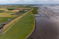 Ferienhaussiedlung und Camping Wesselburenerkoog im Bundesland Schleswig-Holstein, Deutschland