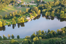 Luftbild von Pröbstingsee im Ortsteil Hoxfeld in Borken im Bundesland Nordrhein-Westfalen, Deutschland
