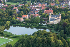 Jugendburg Gemen in Borken im Bundesland Nordrhein-Westfalen, Deutschland aus der Luft