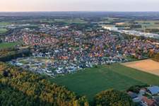 Ortsansicht mit Neubaugebiet Kandstraße aus Südwesten in Reken im Bundesland Nordrhein-Westfalen, Deutschland