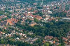 Wasserschloss und Schloßgarten in Ahaus im Bundesland Nordrhein-Westfalen, Deutschland