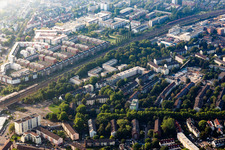 Siedlung Ausbesserungswerk Nippes mit Lokomotivstr in Köln im Bundesland Nordrhein-Westfalen, Deutschland