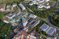 Luftaufnahme von Clinic grounds of the university clinic and campus of the university in Tübingen in the state Baden-Wuerttemberg, Germany im Bundesland Baden-Württemberg, Deutschland