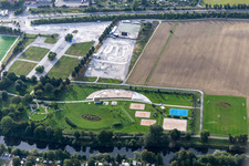 Luftbild von Festplatz, Freibad im Ortsteil Weststadt in Tübingen im Bundesland Baden-Württemberg, Deutschland