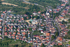 Luftbild von Ortsteil Ebersweier in Durbach im Bundesland Baden-Württemberg, Deutschland