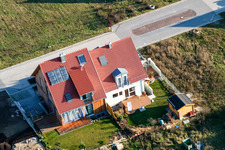 Neubaugebiet An den Tongruben in Rheinzabern im Bundesland Rheinland-Pfalz, Deutschland von oben gesehen