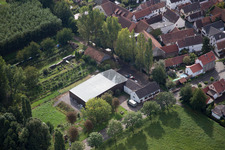 Luftbild von Bahnhofstr im Ortsteil Klingen in Heuchelheim-Klingen im Bundesland Rheinland-Pfalz, Deutschland