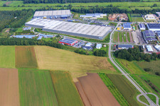 Industriegebiet Horst aus Süden im Ortsteil Minderslachen in Kandel im Bundesland Rheinland-Pfalz, Deutschland