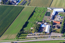 Luftaufnahme von Fussballgolfpark Südpfalz auf dem Adamshof Kandel im Bundesland Rheinland-Pfalz, Deutschland