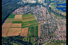 Ortsübersicht aus Süden im Ortsteil Sondernheim in Germersheim im Bundesland Rheinland-Pfalz, Deutschland