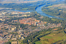Innenstadtübersicht aus Süden in Germersheim im Bundesland Rheinland-Pfalz, Deutschland