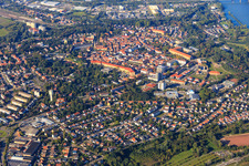 Luftbild von Innenstadtübersicht aus Süden in Germersheim im Bundesland Rheinland-Pfalz, Deutschland