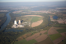 Luftbild von Philippsburg im Bundesland Baden-Württemberg, Deutschland