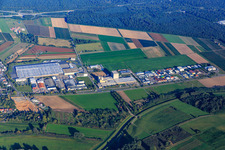 Luftbild von Industriegebiet Heuweg in Ketsch im Bundesland Baden-Württemberg, Deutschland