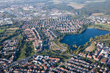 Luftaufnahme von Ortsteil Rheinau in Mannheim im Bundesland Baden-Württemberg, Deutschland
