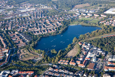 Ortsteil Rheinau in Mannheim im Bundesland Baden-Württemberg, Deutschland von oben