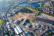 Drohnenaufname von Brühl, Gewerbegebiet Schütte-Lanz-Park im Bundesland Baden-Württemberg, Deutschland