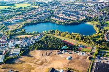 Rheinauer See im Ortsteil Rohrhof in Brühl im Bundesland Baden-Württemberg, Deutschland
