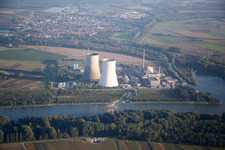 Luftaufnahme von Philippsburg im Bundesland Baden-Württemberg, Deutschland