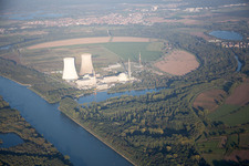 Philippsburg im Bundesland Baden-Württemberg, Deutschland von oben